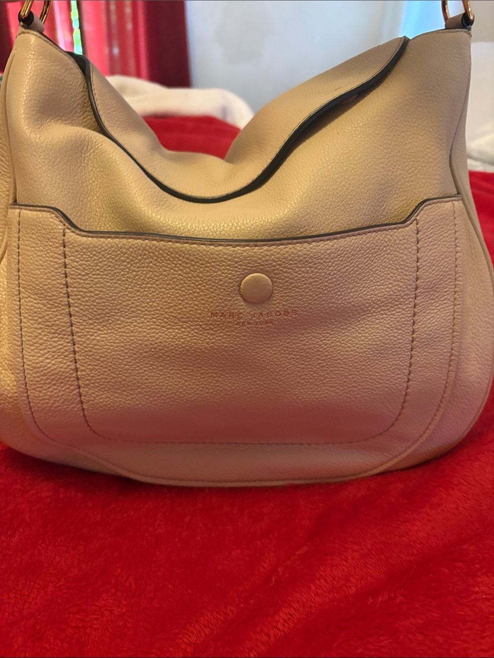 Marc Jacobs Pebbled Leather Hobo in Beige